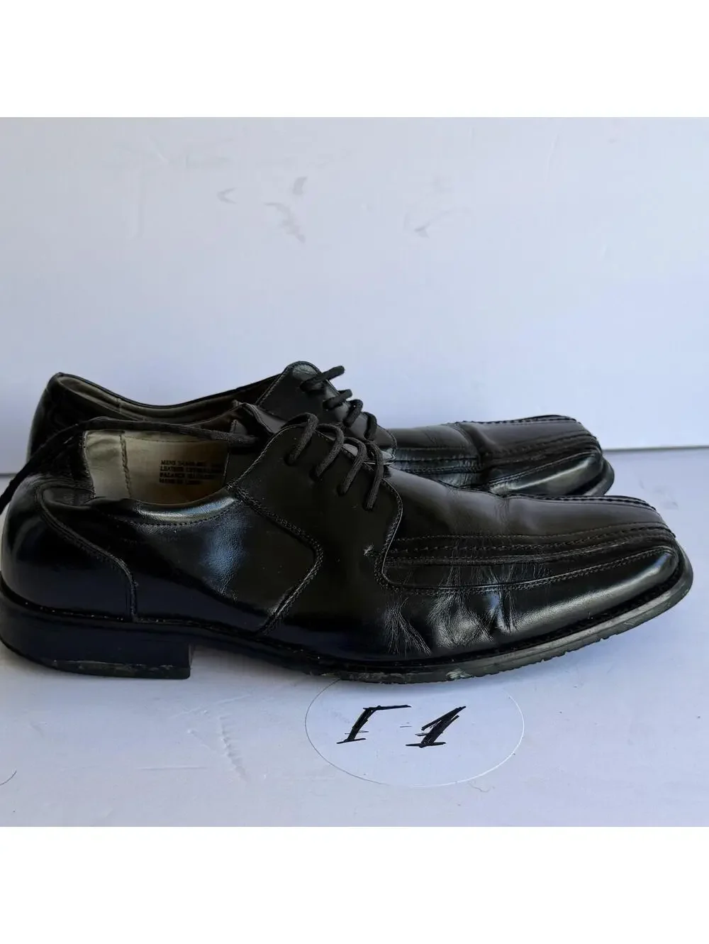 Stacy Adams Men's Black Leather Lace-up Dress Shoes Square Toe Size 10M